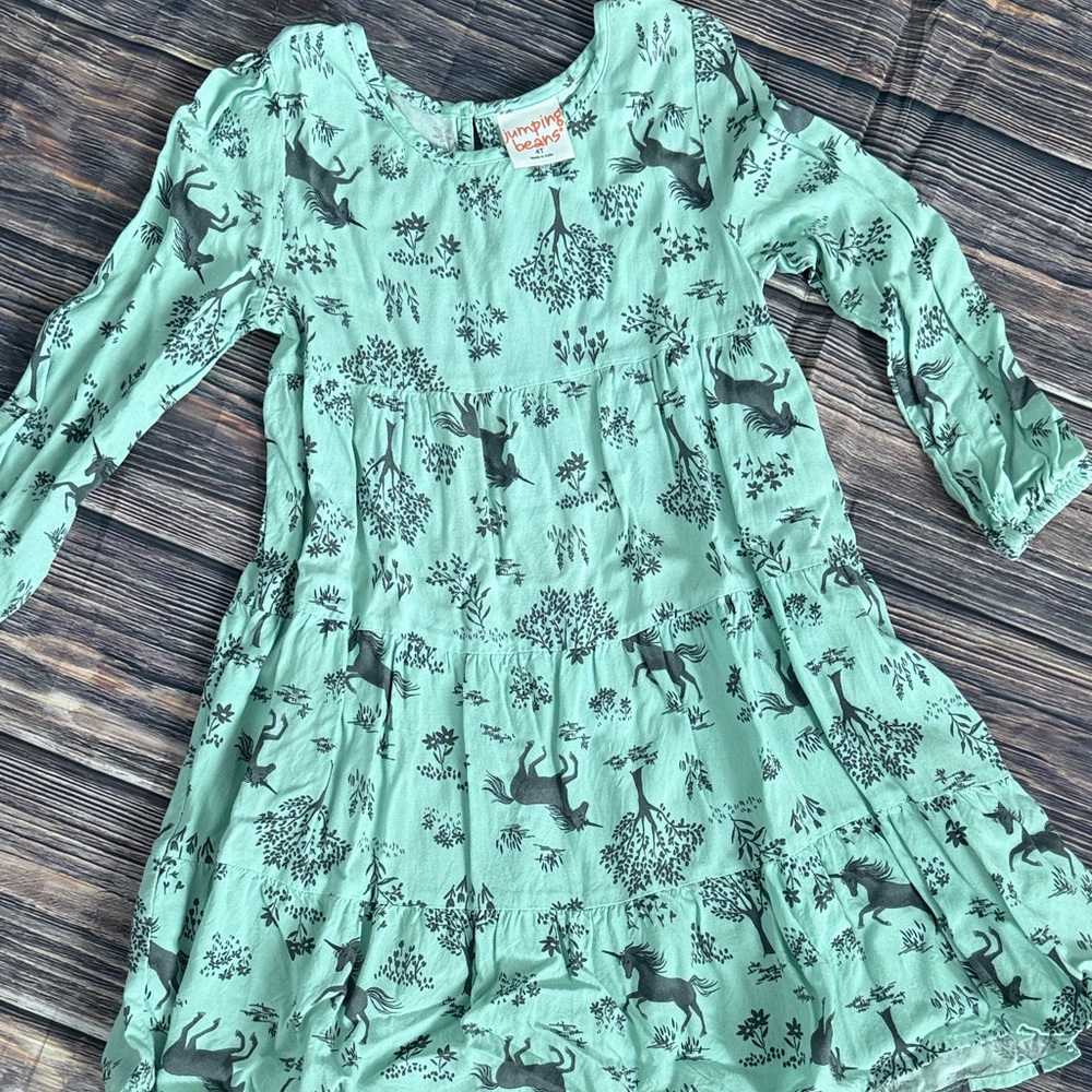 Jumping Beans Mint Dress with Animal Print